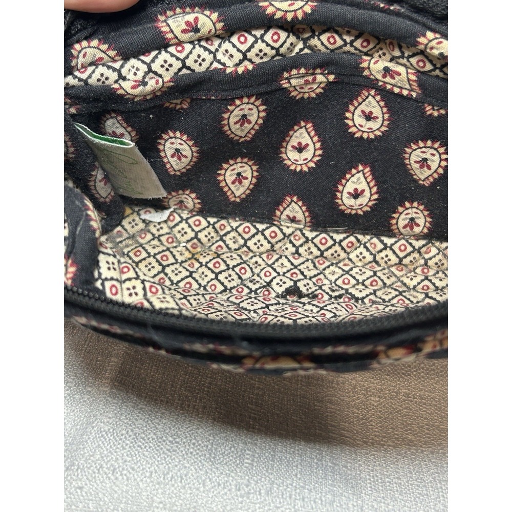 Vera Bradley Wristlet Purse Classic Black Paisley Teardrop - Picture 4 of 5